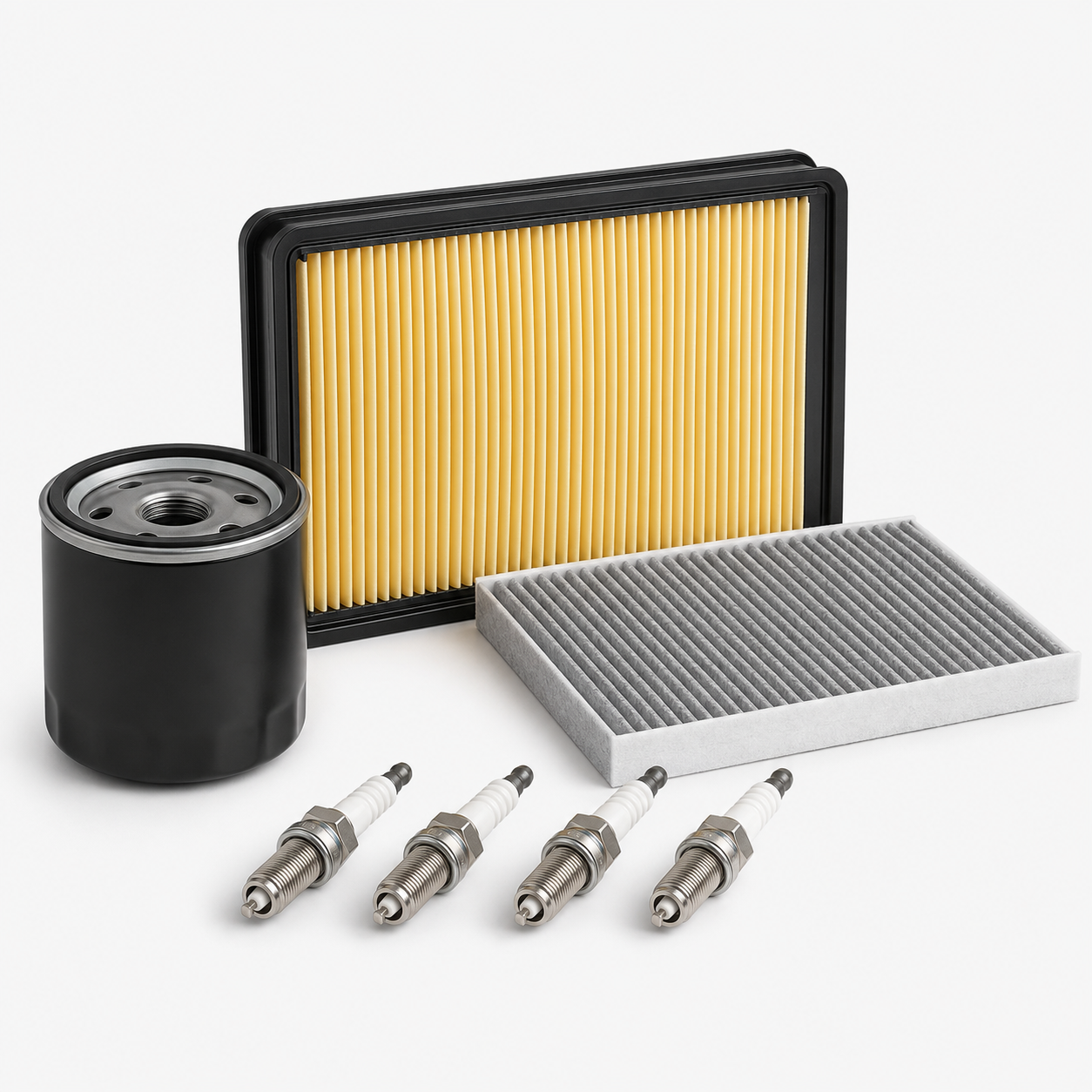 Generic periodic maintenance parts kit on a clean studio background