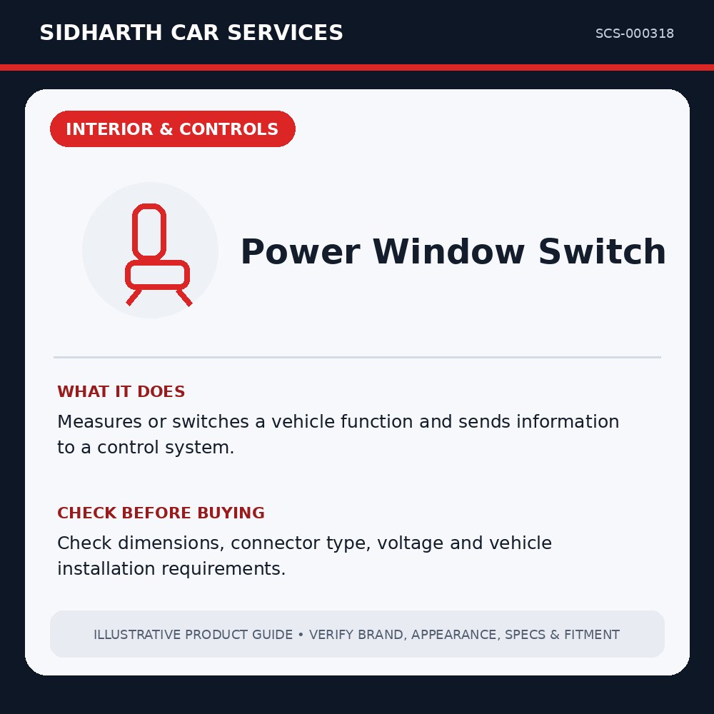 Power Window Switch illustrative product guide