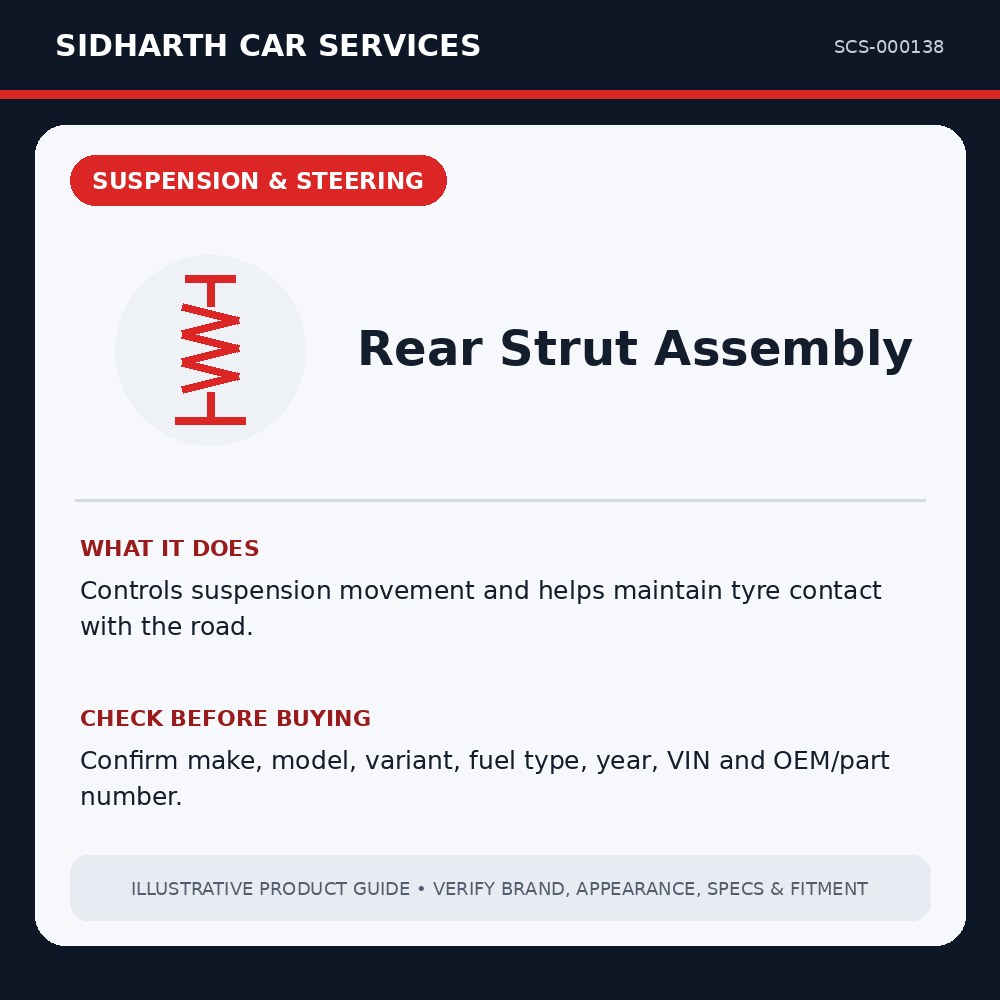 Rear Strut Assembly illustrative product guide