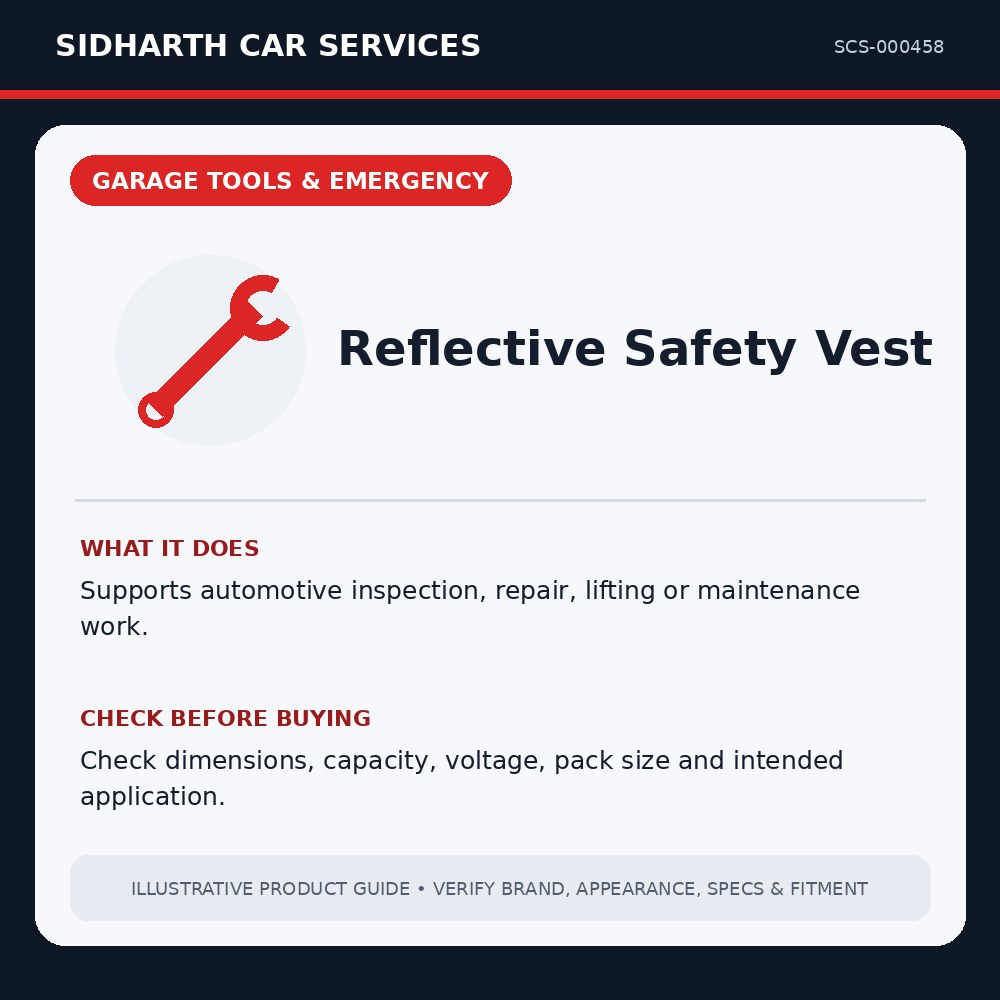 Reflective Safety Vest illustrative product guide
