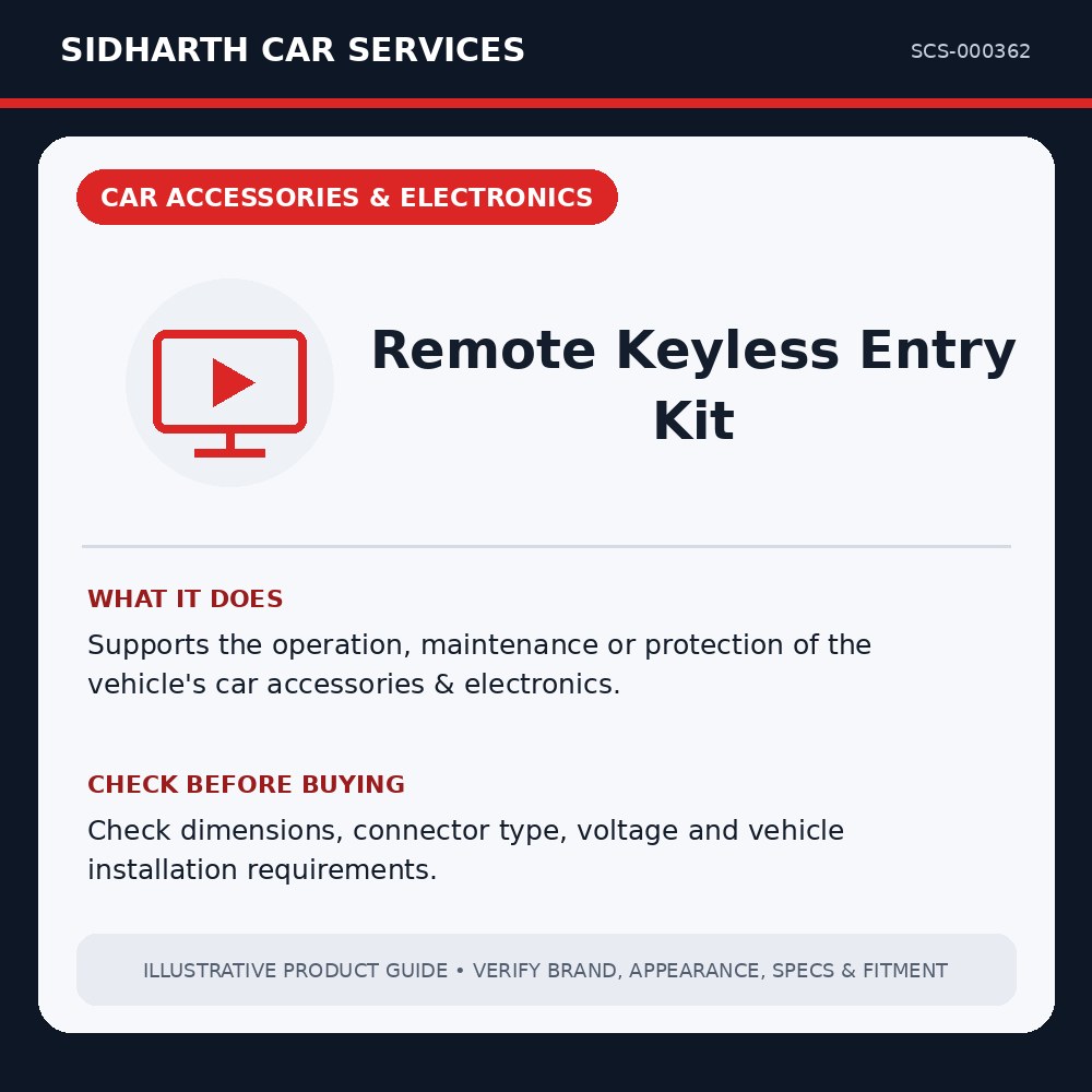 Remote Keyless Entry Kit illustrative product guide