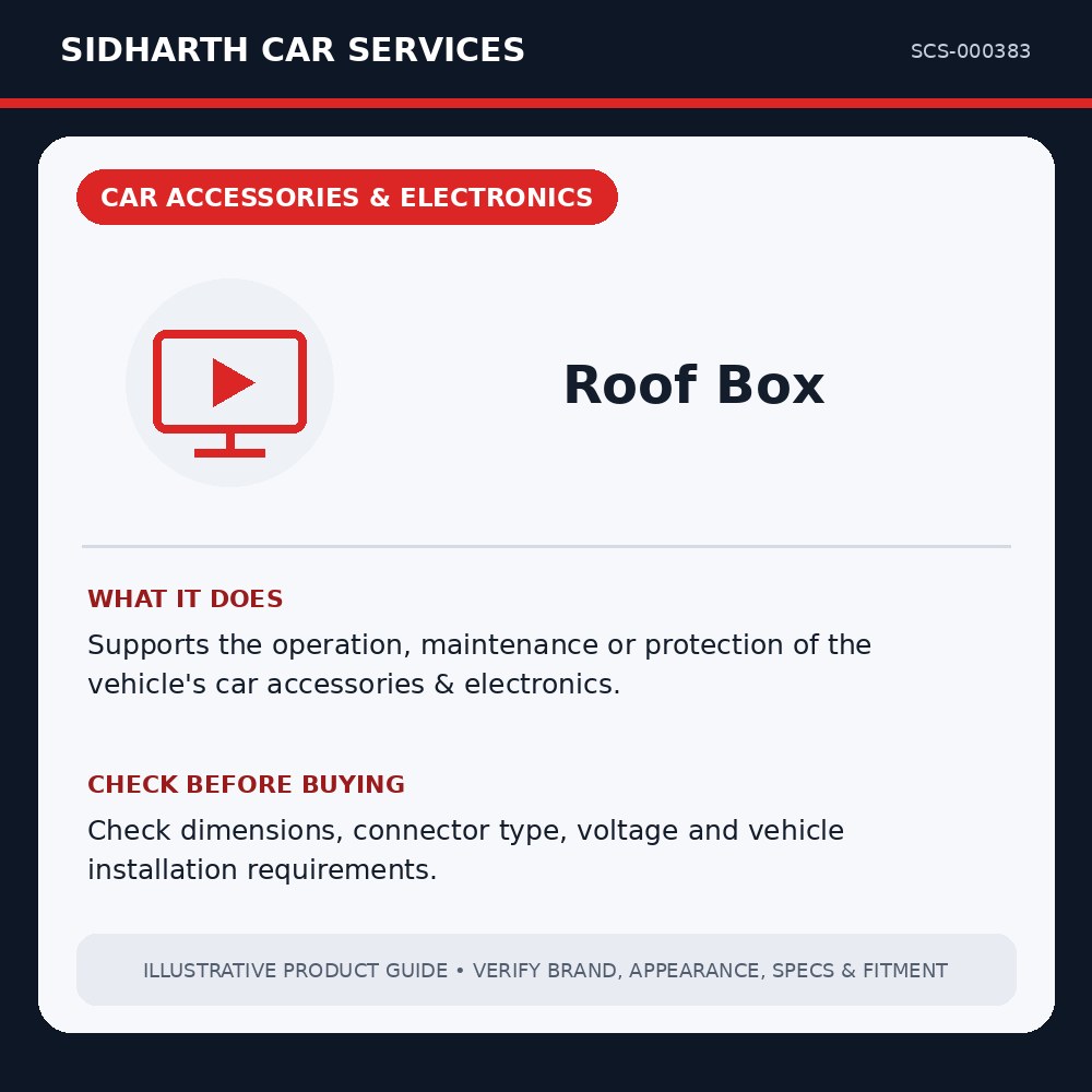 Roof Box illustrative product guide