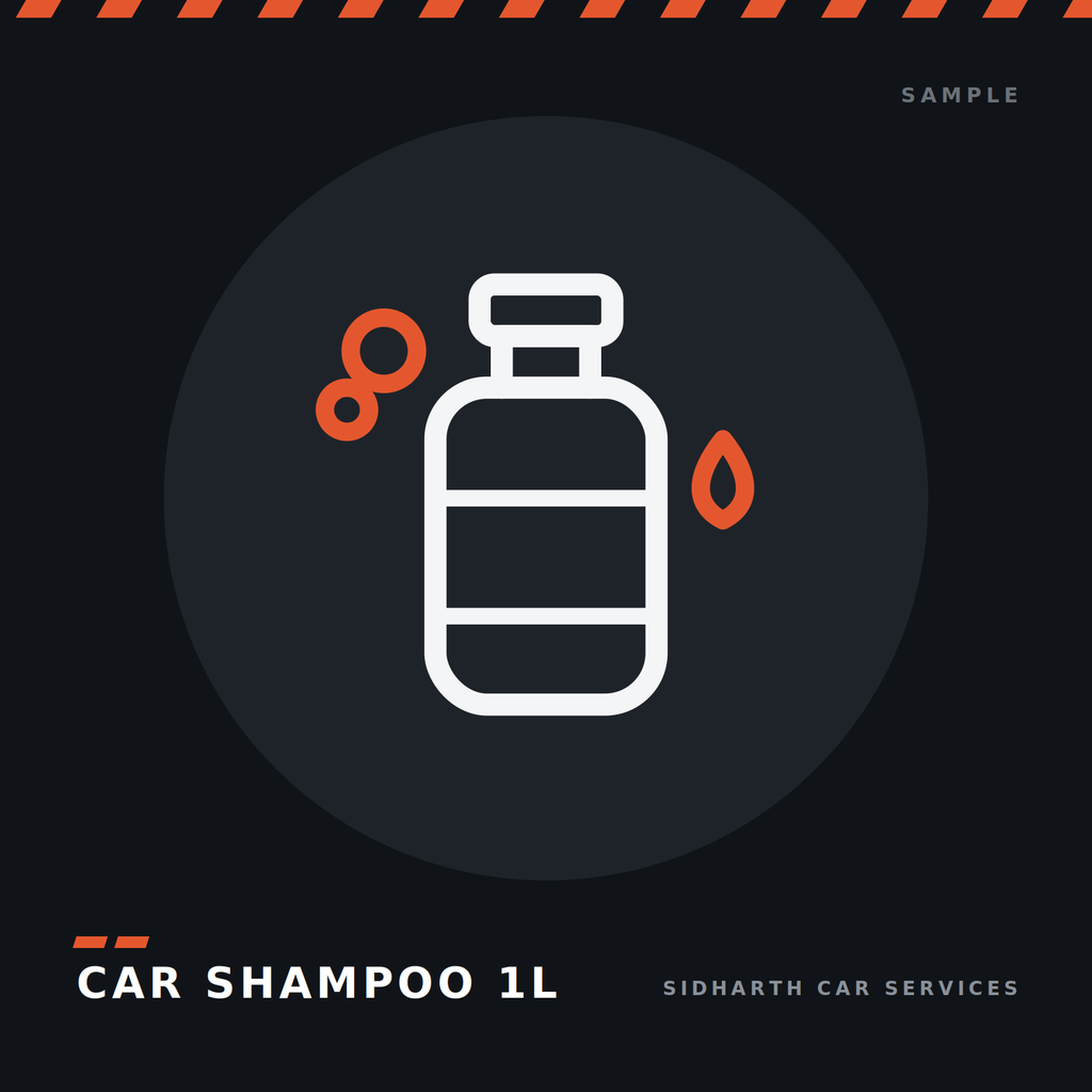 pH-neutral car shampoo 1 litre — sample product illustration on dark background