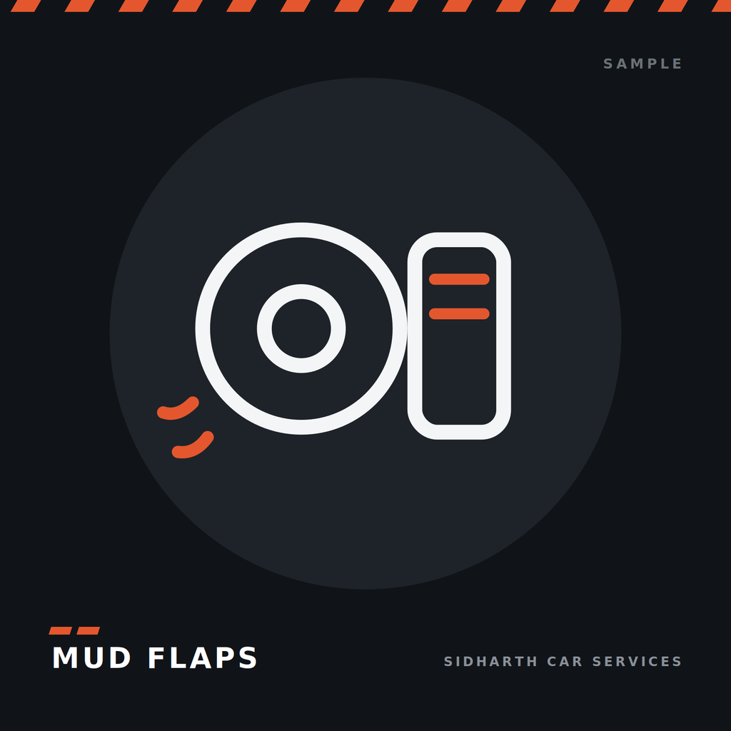 Universal mud flaps set of 4 — sample product illustration on dark background