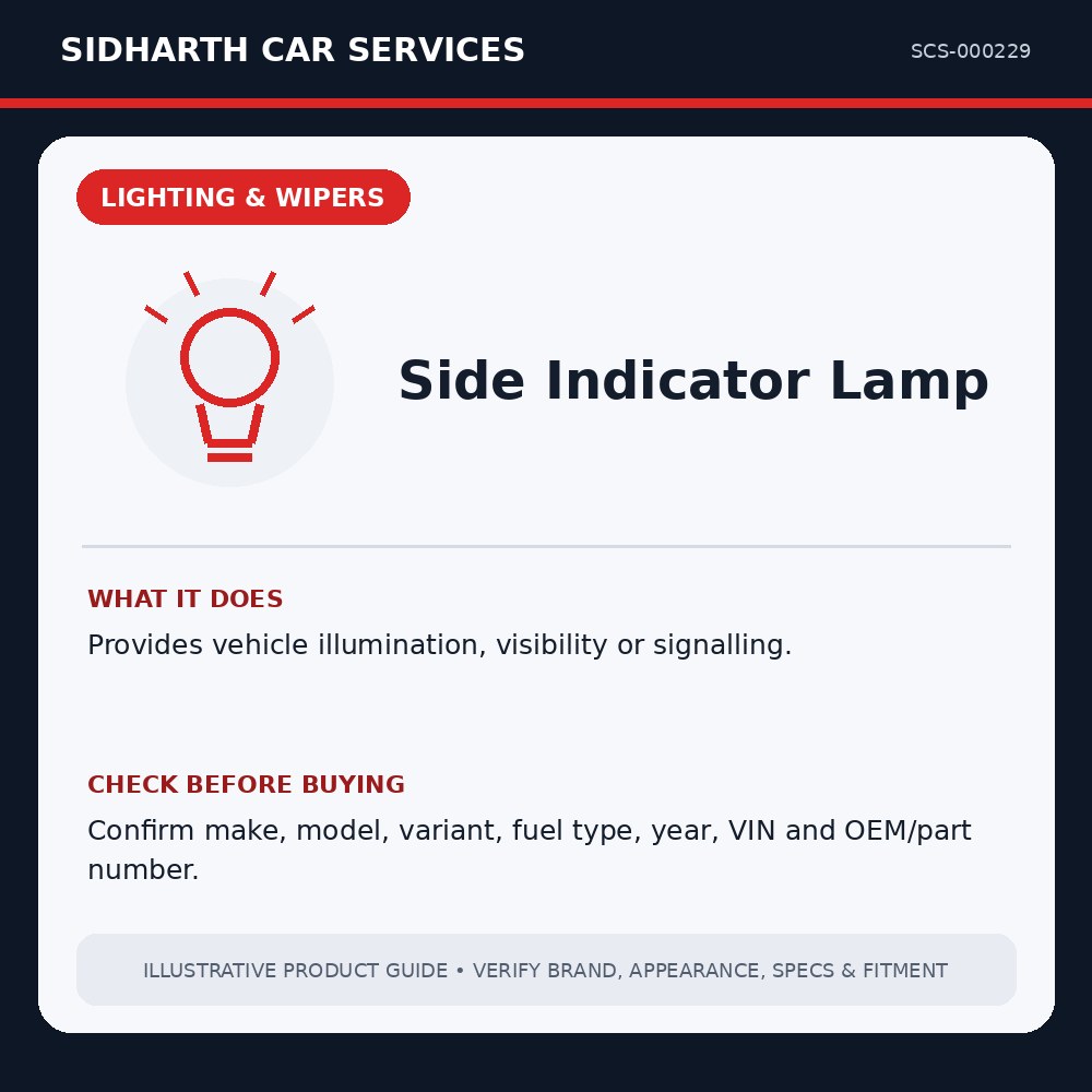 Side Indicator Lamp illustrative product guide