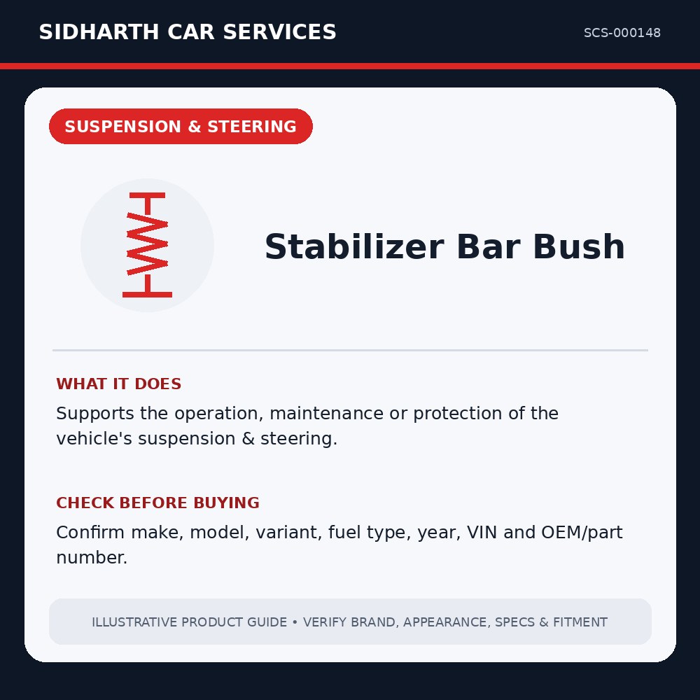 Stabilizer Bar Bush illustrative product guide