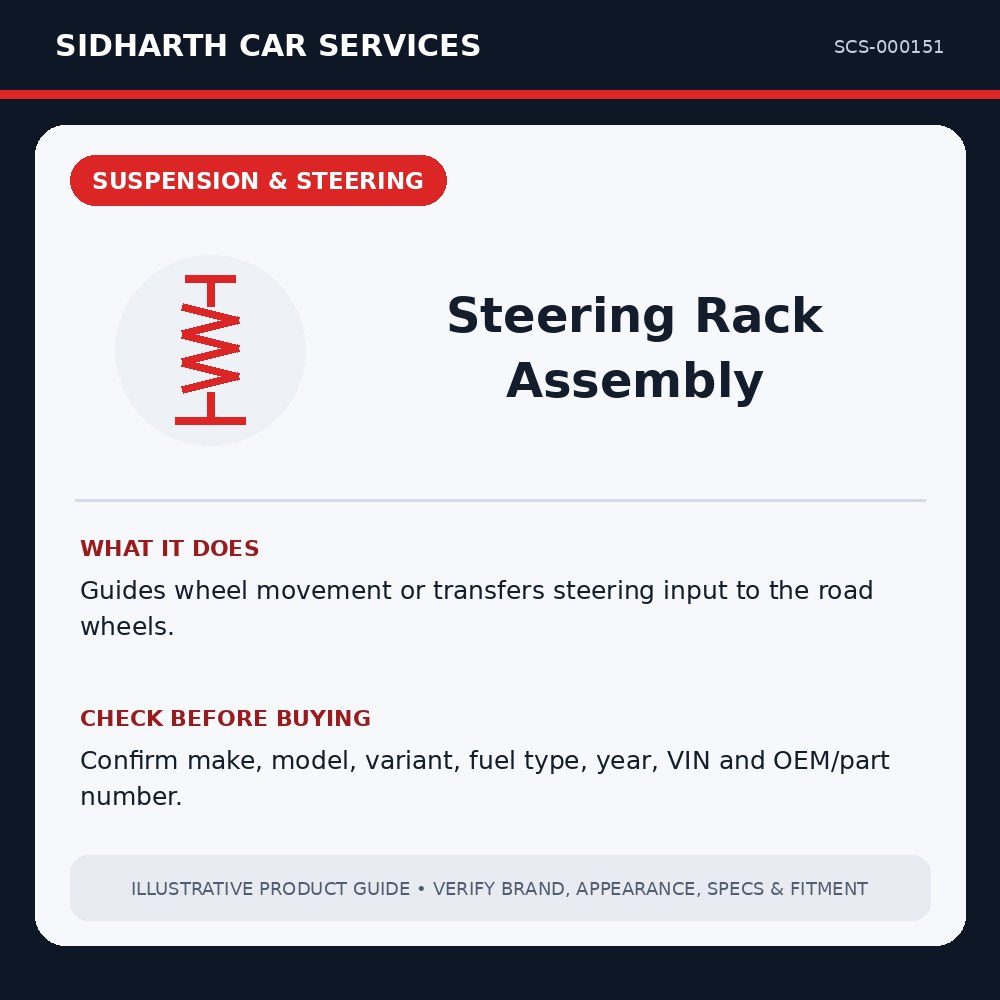 Steering Rack Assembly illustrative product guide