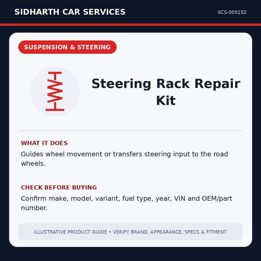 Steering Rack Repair Kit illustrative product guide