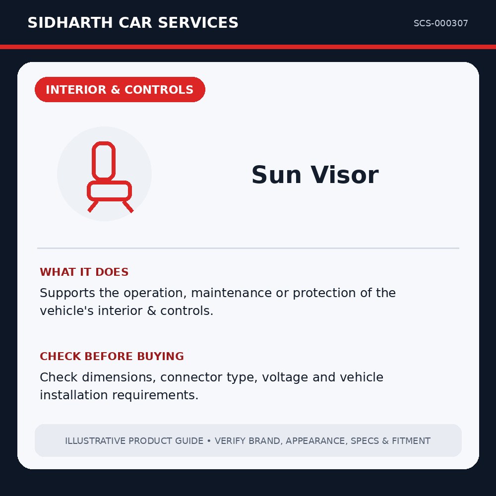 Sun Visor illustrative product guide