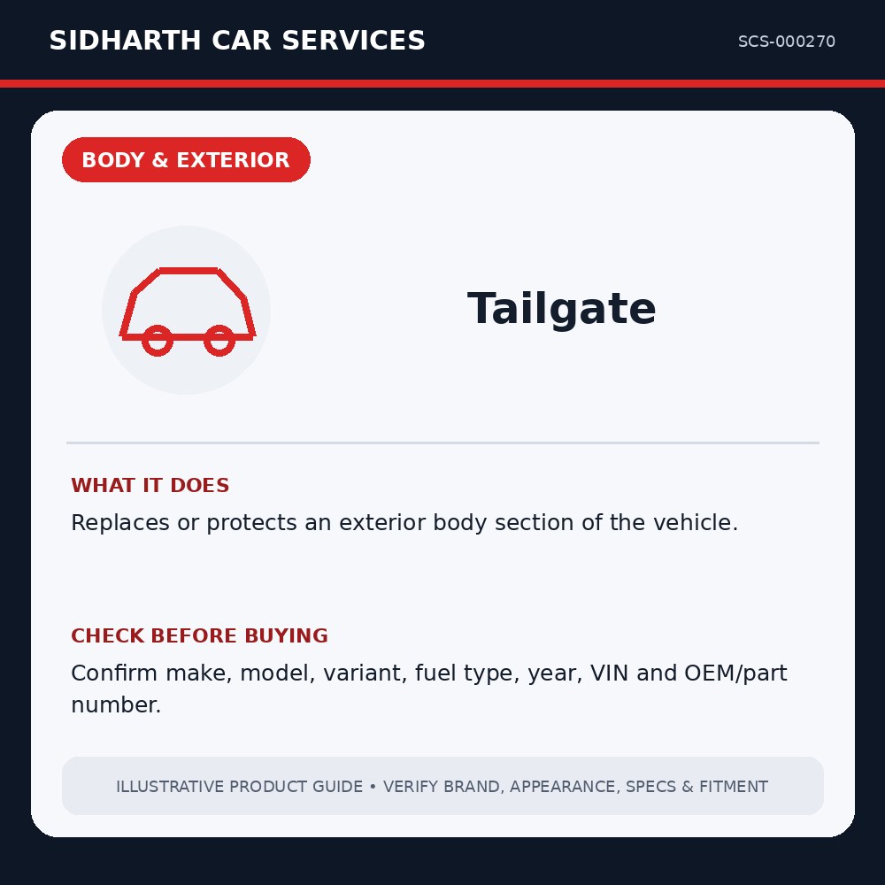 Tailgate illustrative product guide