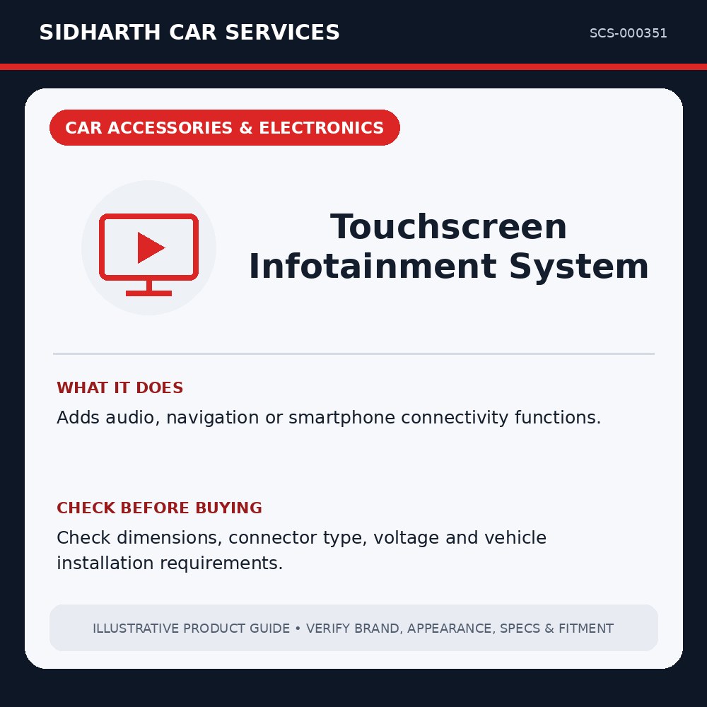 Touchscreen Infotainment System illustrative product guide