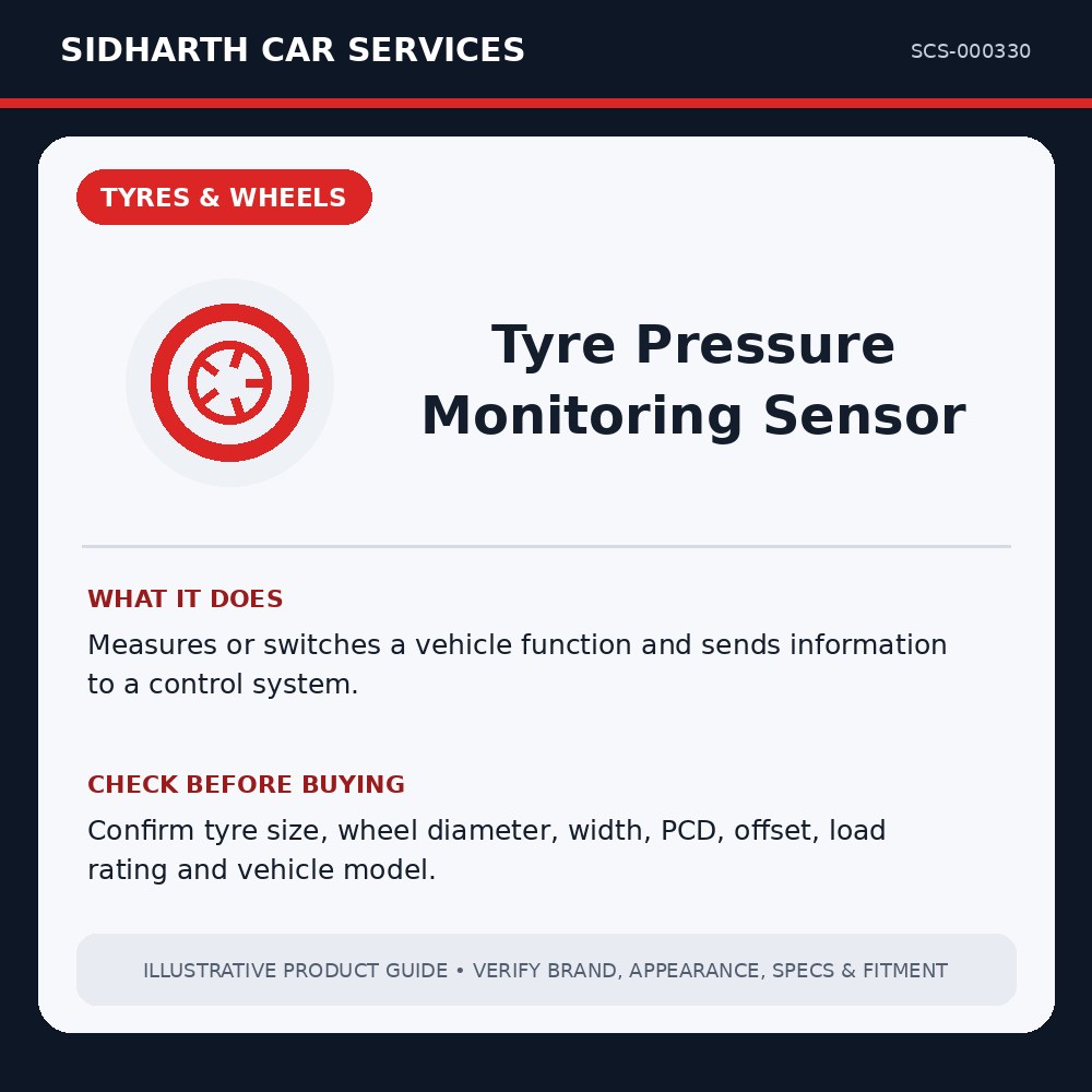 Tyre Pressure Monitoring Sensor illustrative product guide