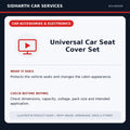Universal Car Seat Cover Set illustrative product guide