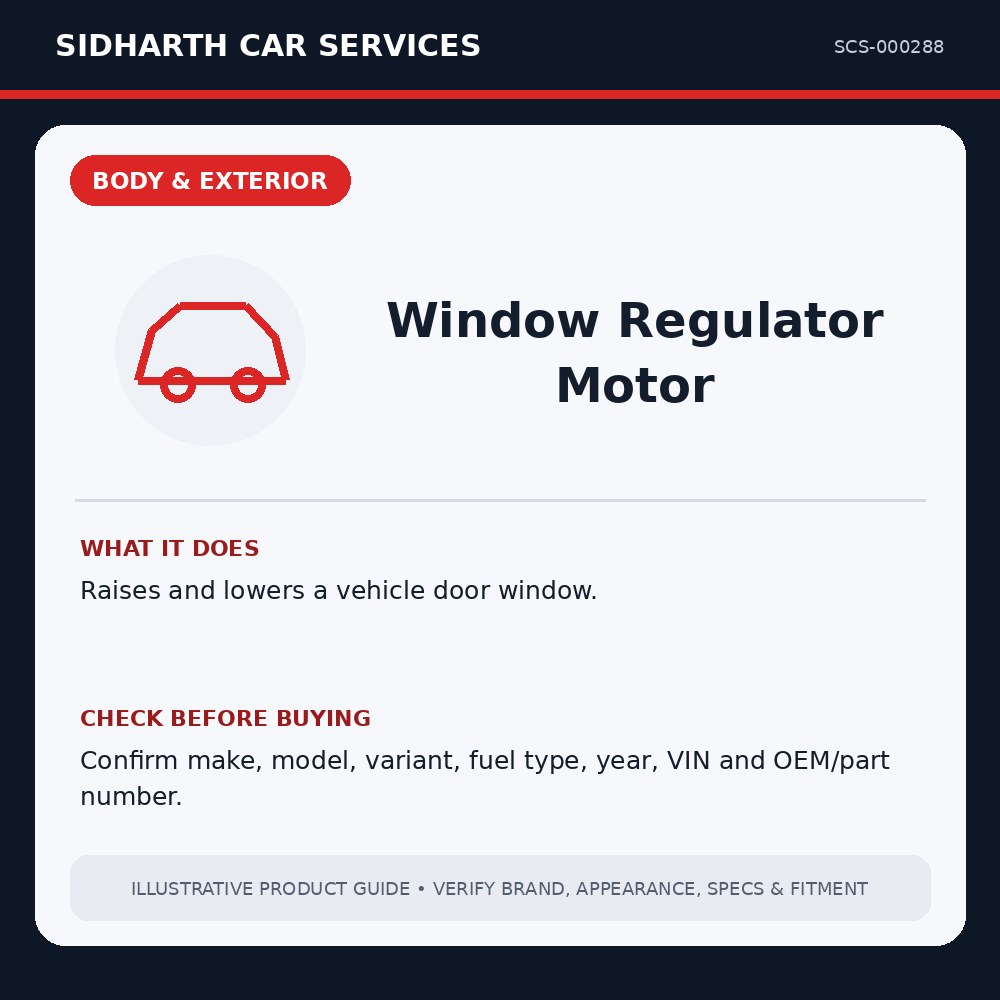 Window Regulator Motor illustrative product guide