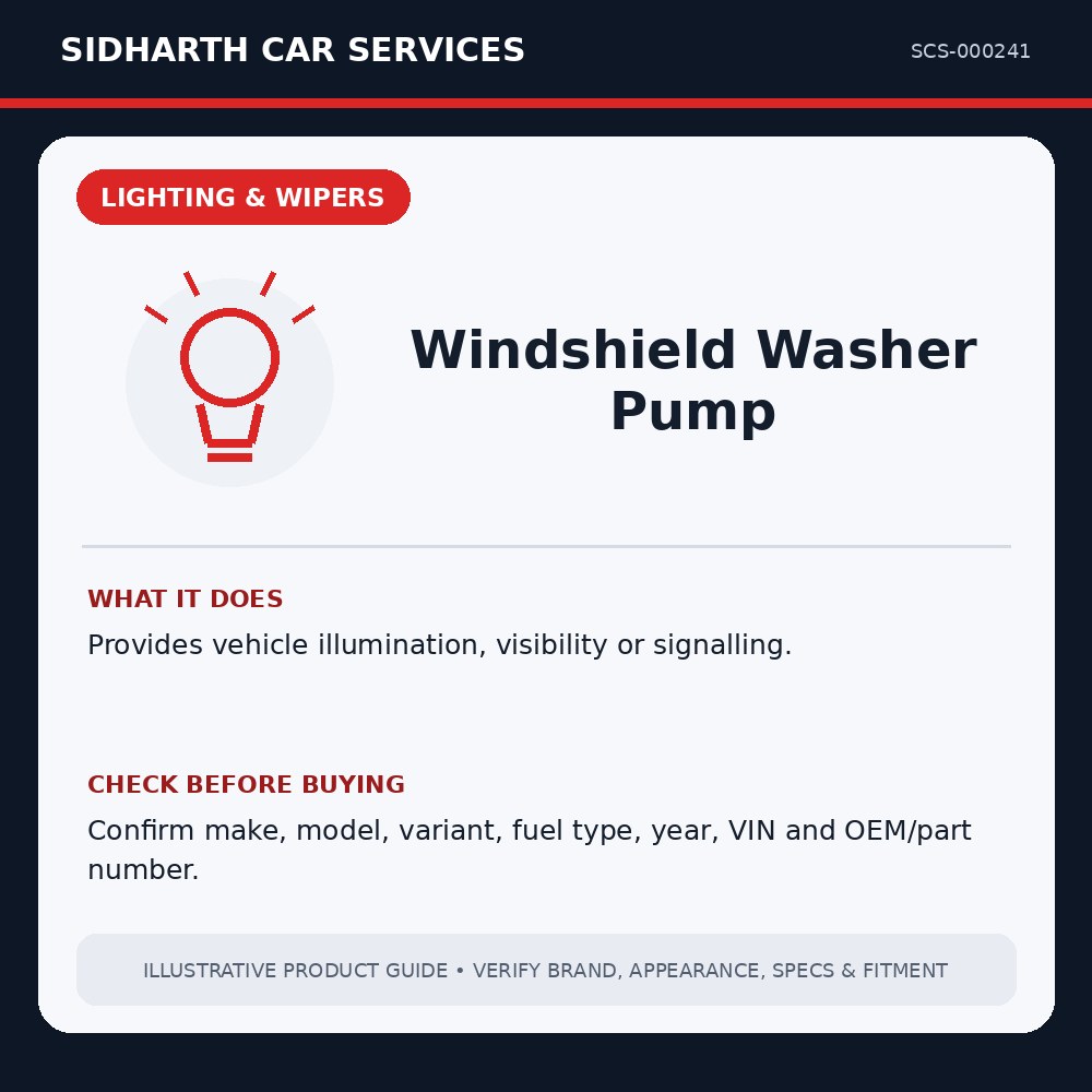Windshield Washer Pump illustrative product guide
