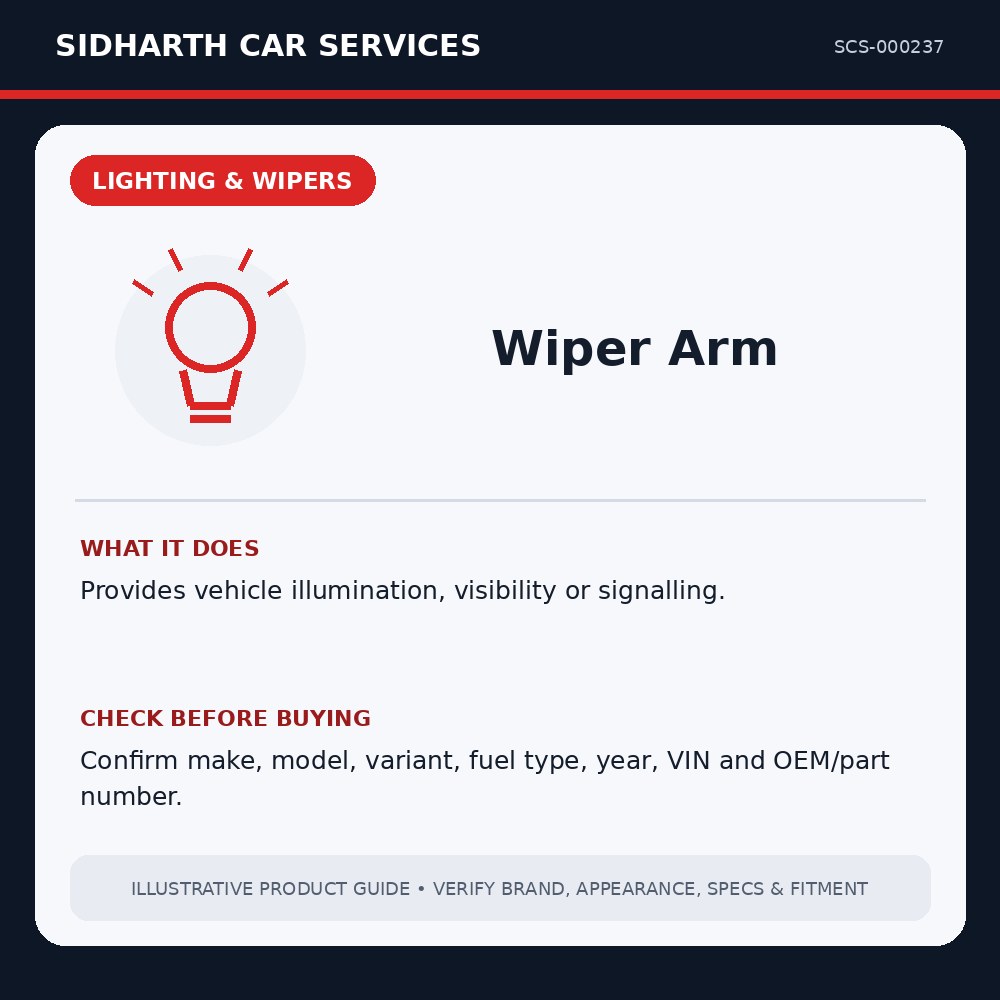 Wiper Arm illustrative product guide