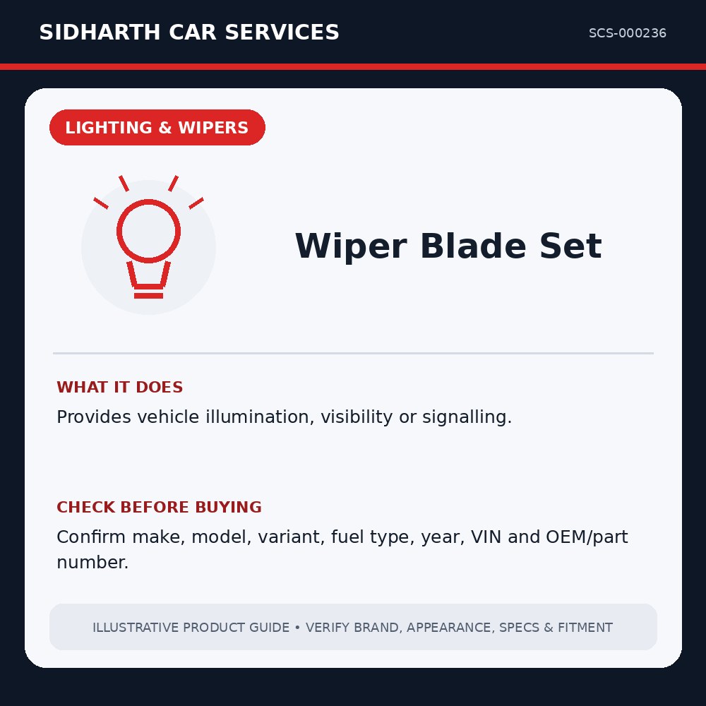 Wiper Blade Set illustrative product guide